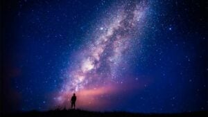a distant photograph of a man at Mauna Kea Stellar Explorer Kona in Hawaii.